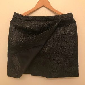 Women's J. Crew Mini Skirt- Black Origami Wrap